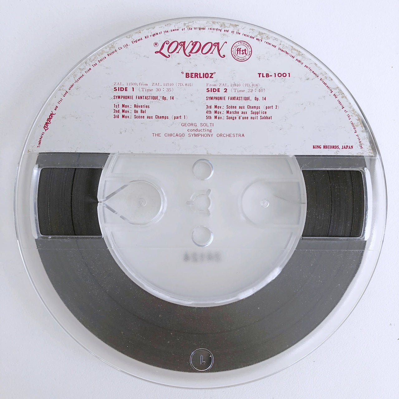オープンリールテープ ゲオルグ・ショルティ / ベルリオーズ :幻想交響曲 7号 19cm/s (7 1/2IPS) 4トラック 日本製 ライナー(シミ)付き