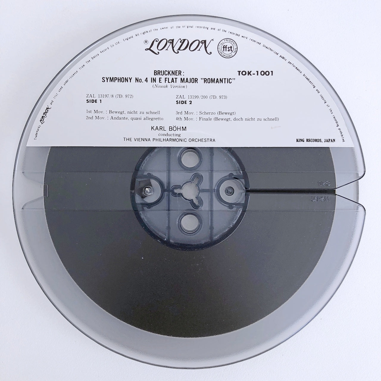 オープンリールテープ カール・ベーム / ブルックナー:交響曲第4番「ロマンティック」 7号 19cm/s (7 1/2IPS) 4トラック 日本製 ライナー(シミ、スレ)