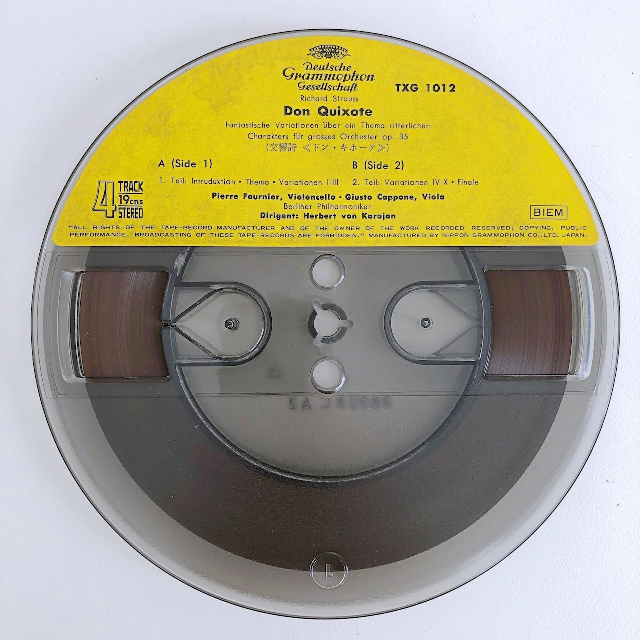 オープンリールテープ ヘルベルト・フォン・カラヤン / R.シュトラウス:交響詩「ドン・キホーテ」 7号 19cm/s (7 1/2IPS) 日本製 4トラック