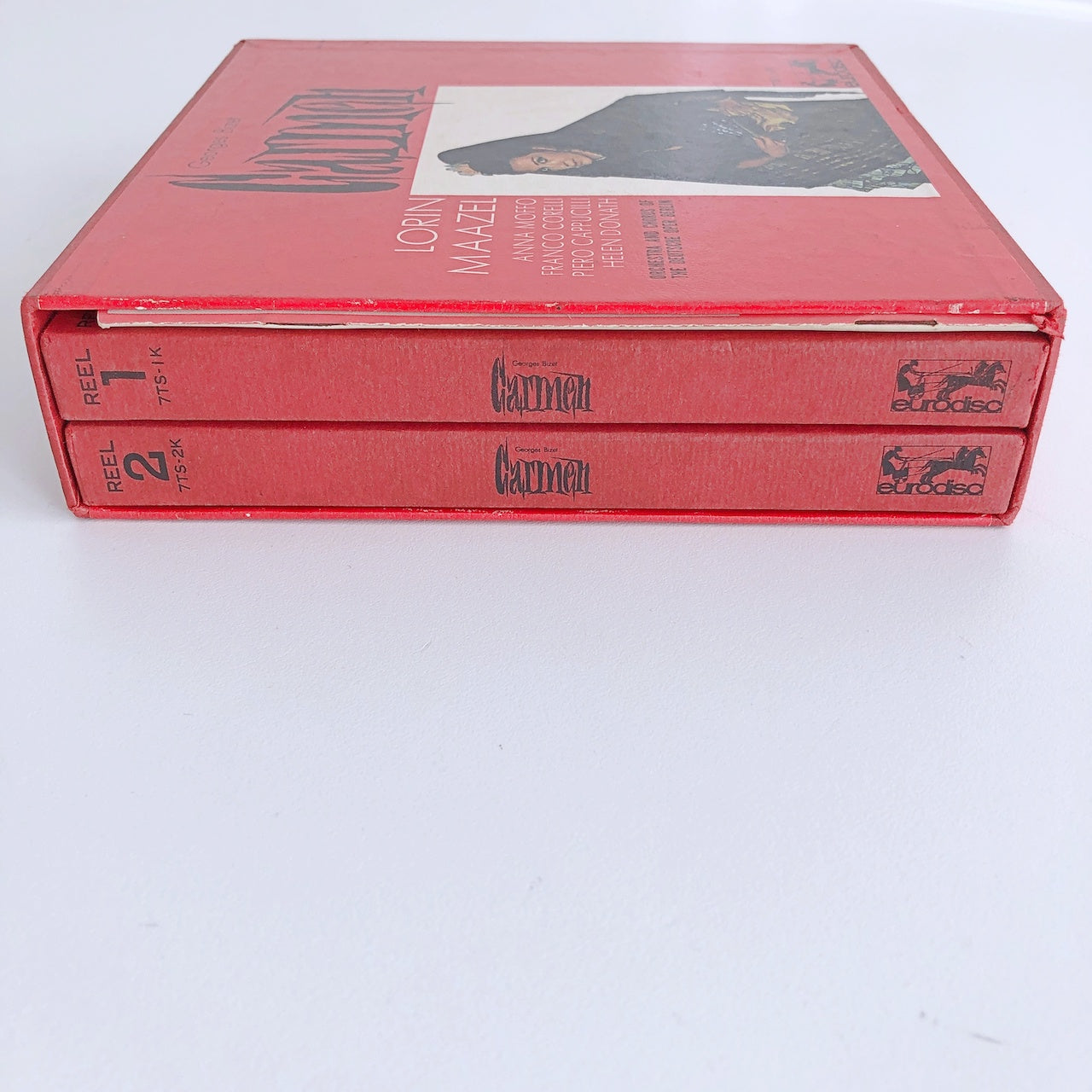 オープンリールテープ ロリン・マゼール / ビゼー:歌劇「カルメン」全曲(原典版)(せりふ入り) 7号 19cm/s (7 1/2IPS) 4トラック 日本製 2本組 ブックレット(スレ)付き