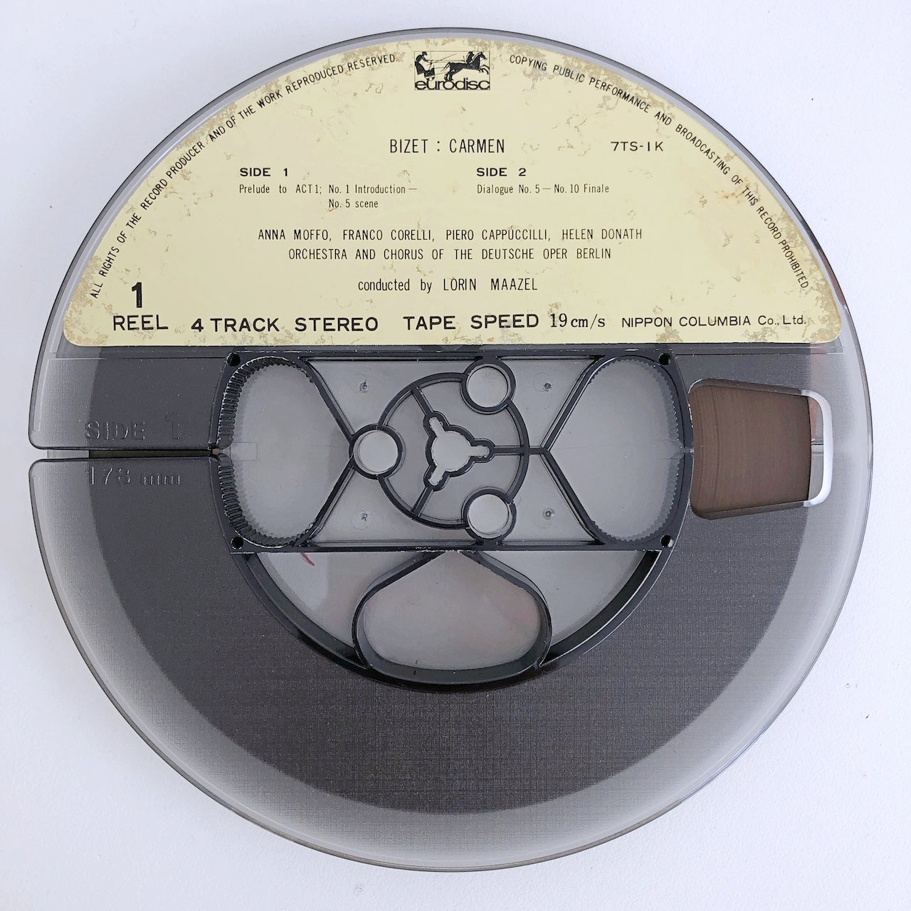 オープンリールテープ ロリン・マゼール / ビゼー:歌劇「カルメン」全曲(原典版)(せりふ入り) 7号 19cm/s (7 1/2IPS) 4トラック 日本製 2本組 ブックレット(スレ)付き