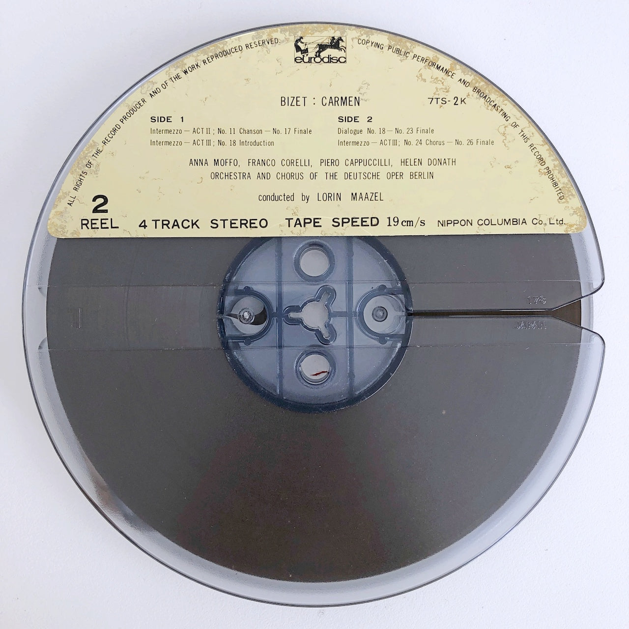 オープンリールテープ ロリン・マゼール / ビゼー:歌劇「カルメン」全曲(原典版)(せりふ入り) 7号 19cm/s (7 1/2IPS) 4トラック 日本製 2本組 ブックレット(スレ)付き