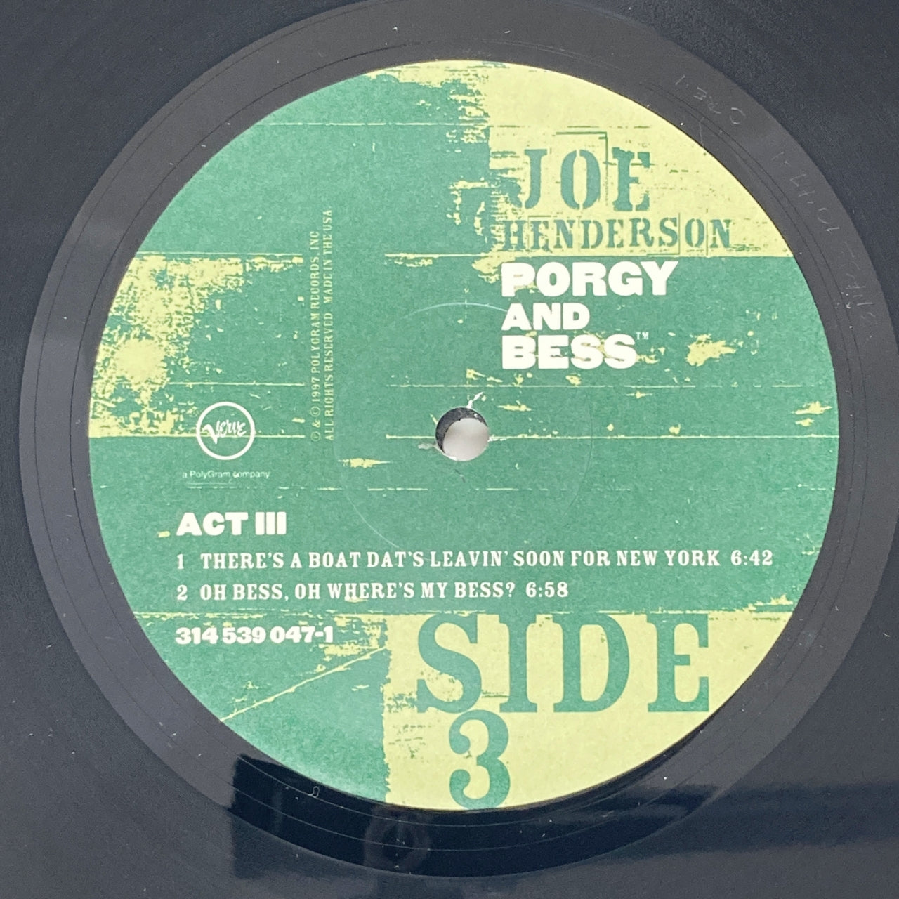 LP/ JOE HENDERSON / PORGY & BESS / US盤 2枚組 重量盤 VERVE 314539047-1