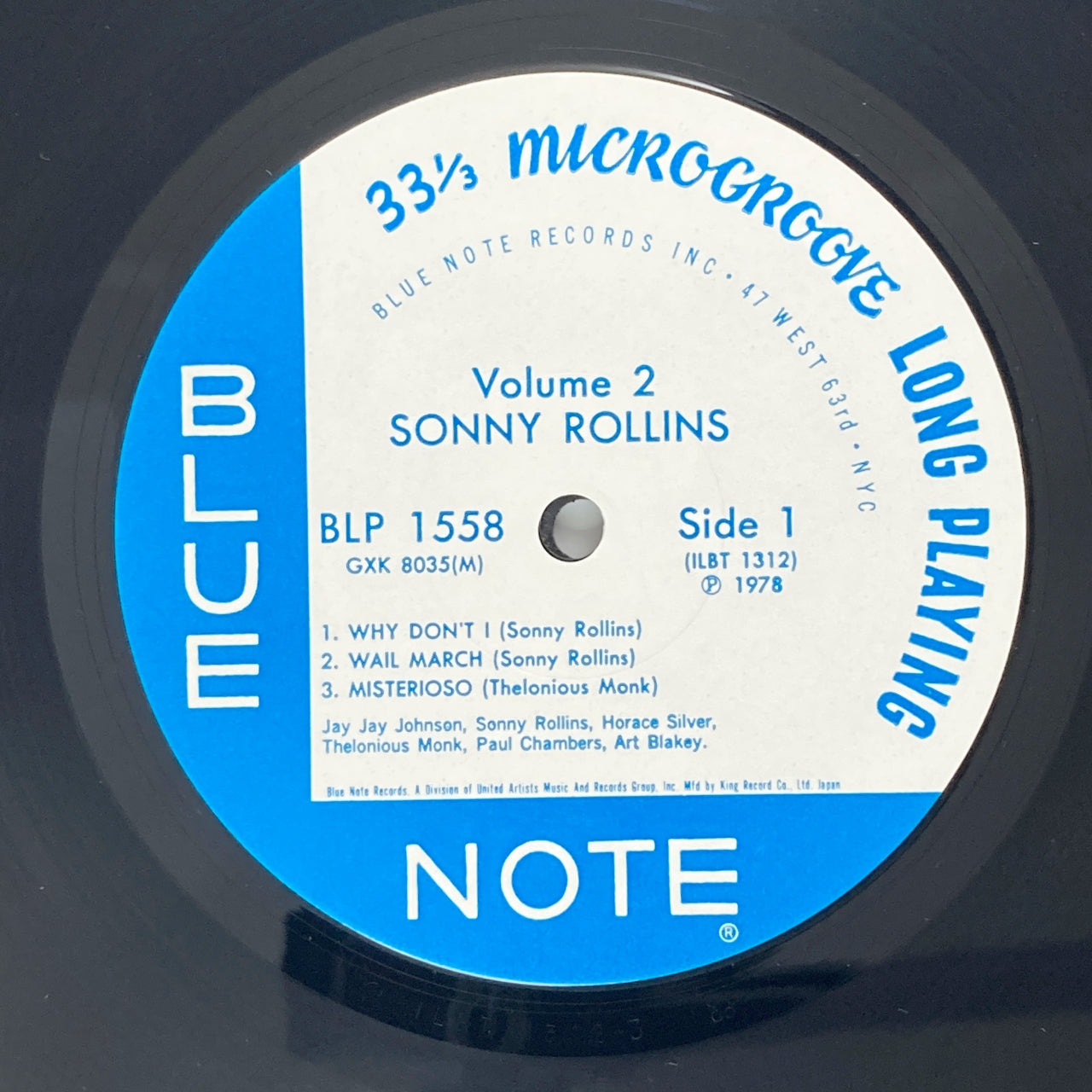 LP/ SONNY ROLLINS / VOLUME 2 / 国内盤 KING ライナー BLUE NOTE GXK8035