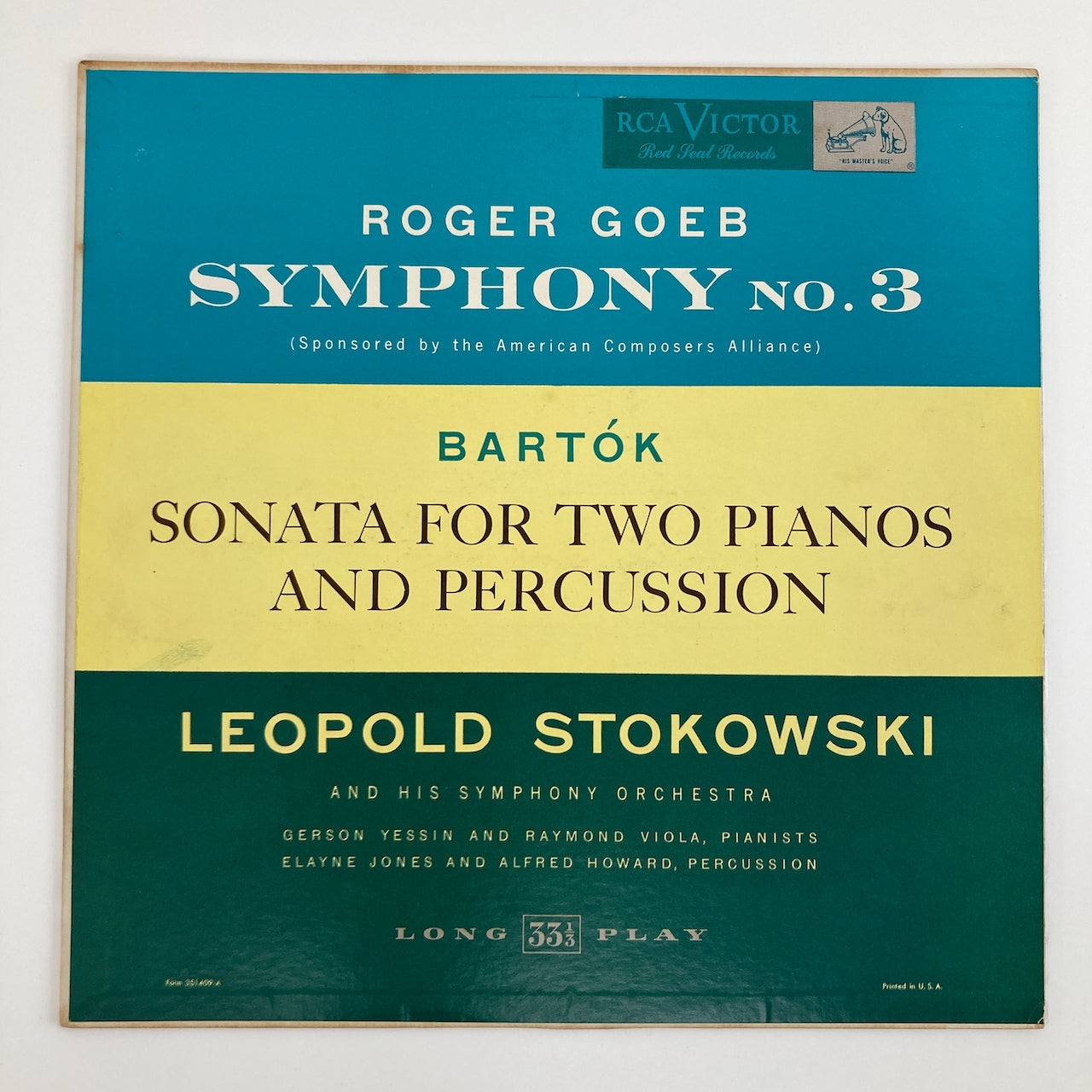 LP/ レオポルド・ストコフスキー / ロジャー・ゲーブ:交響曲 第3番 / US盤 深溝 RCA VICTOR LM1727