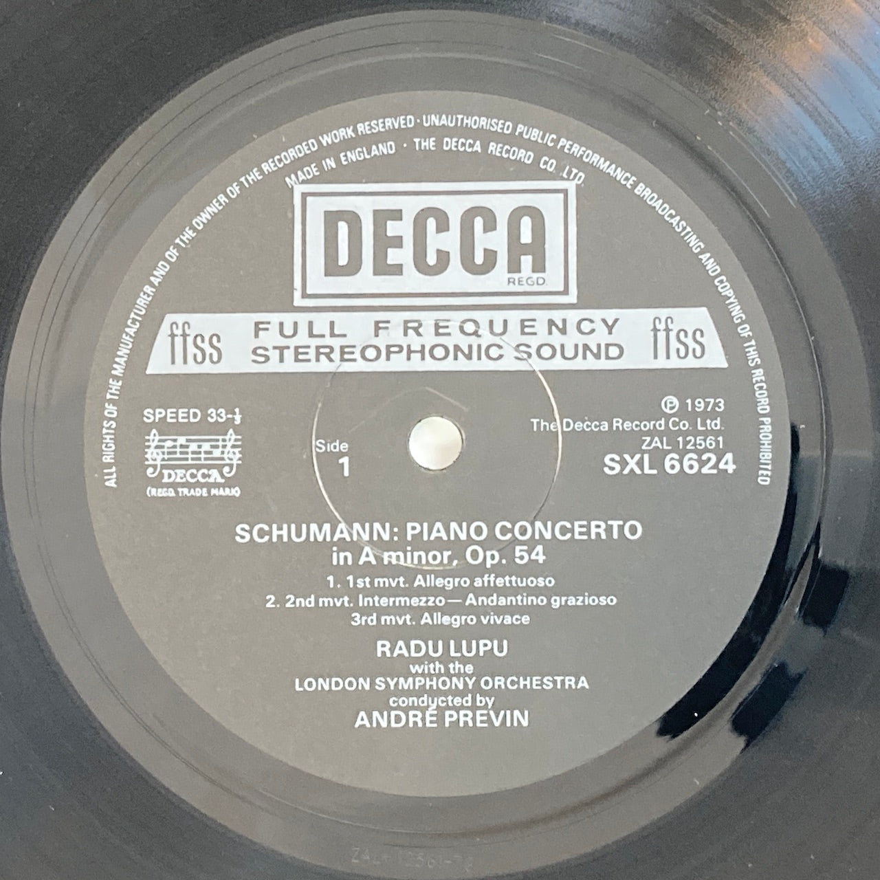 LP/ ラドゥ・ルプー、アンドレ・プレヴィン / シューマン / グリーグ:ピアノ協奏曲 / UK盤 オリジナル ED4 コーティングJK CS付き DECCA SXL6624