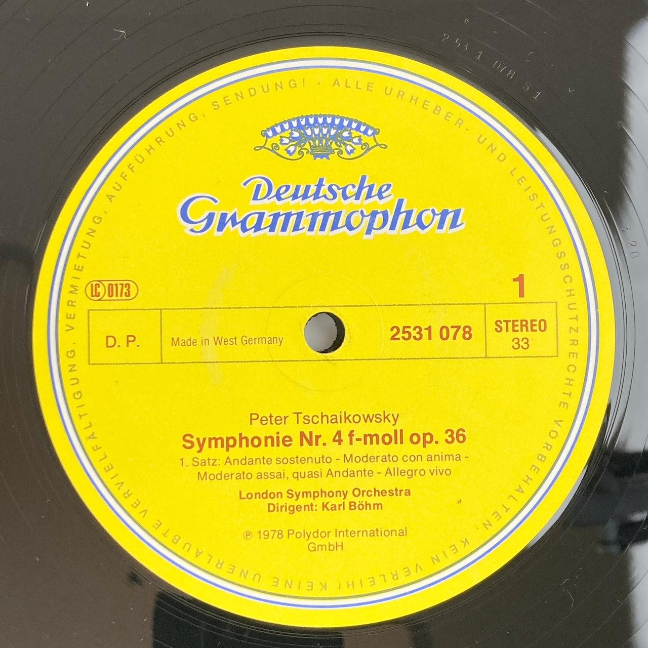 LP/ カール・ベーム / チャイコフスキー:交響曲第4番 / ドイツ盤 コーティングJK DGG 2531078