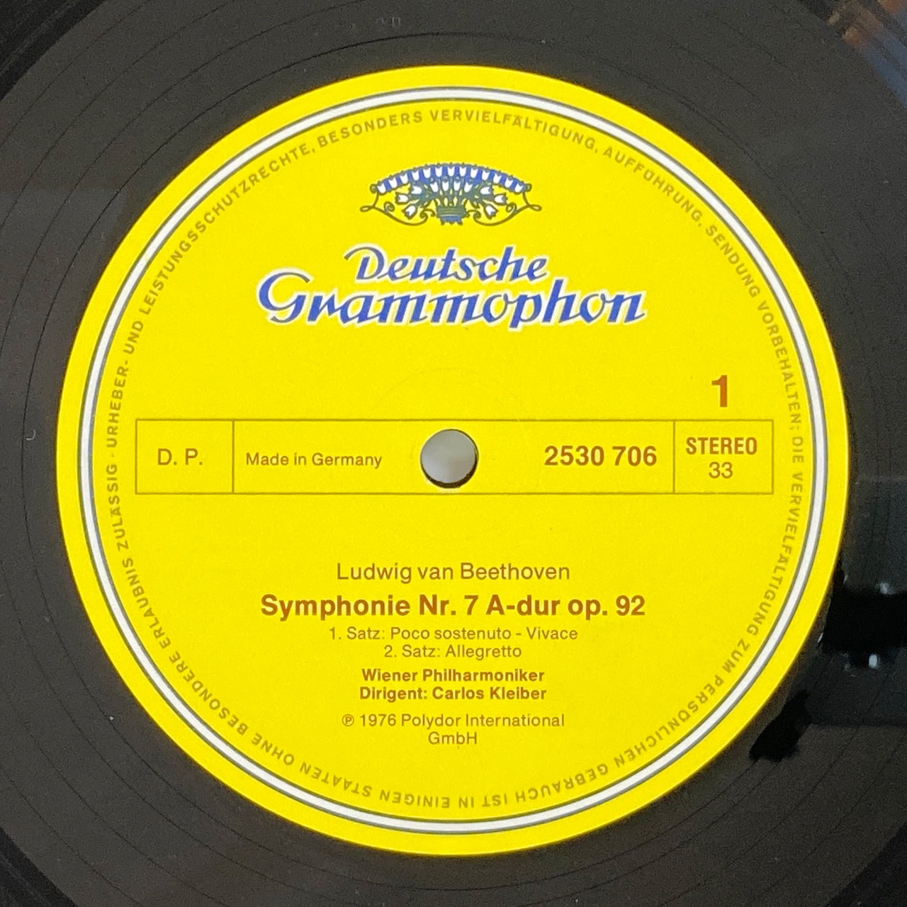 LP/ カルロス・クライバー / ベートーヴェン:交響曲第7番 / ドイツ盤 コーティングJK DGG 2530706