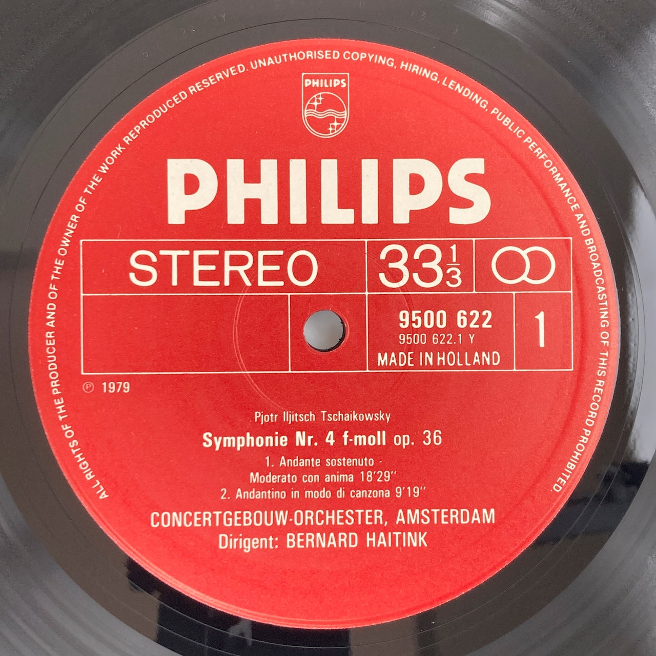 LP/ ベルナルド・ハイティンク / チャイコフスキー:交響曲第4番 / オランダ盤 コーティングJK PHILIPS 9500622