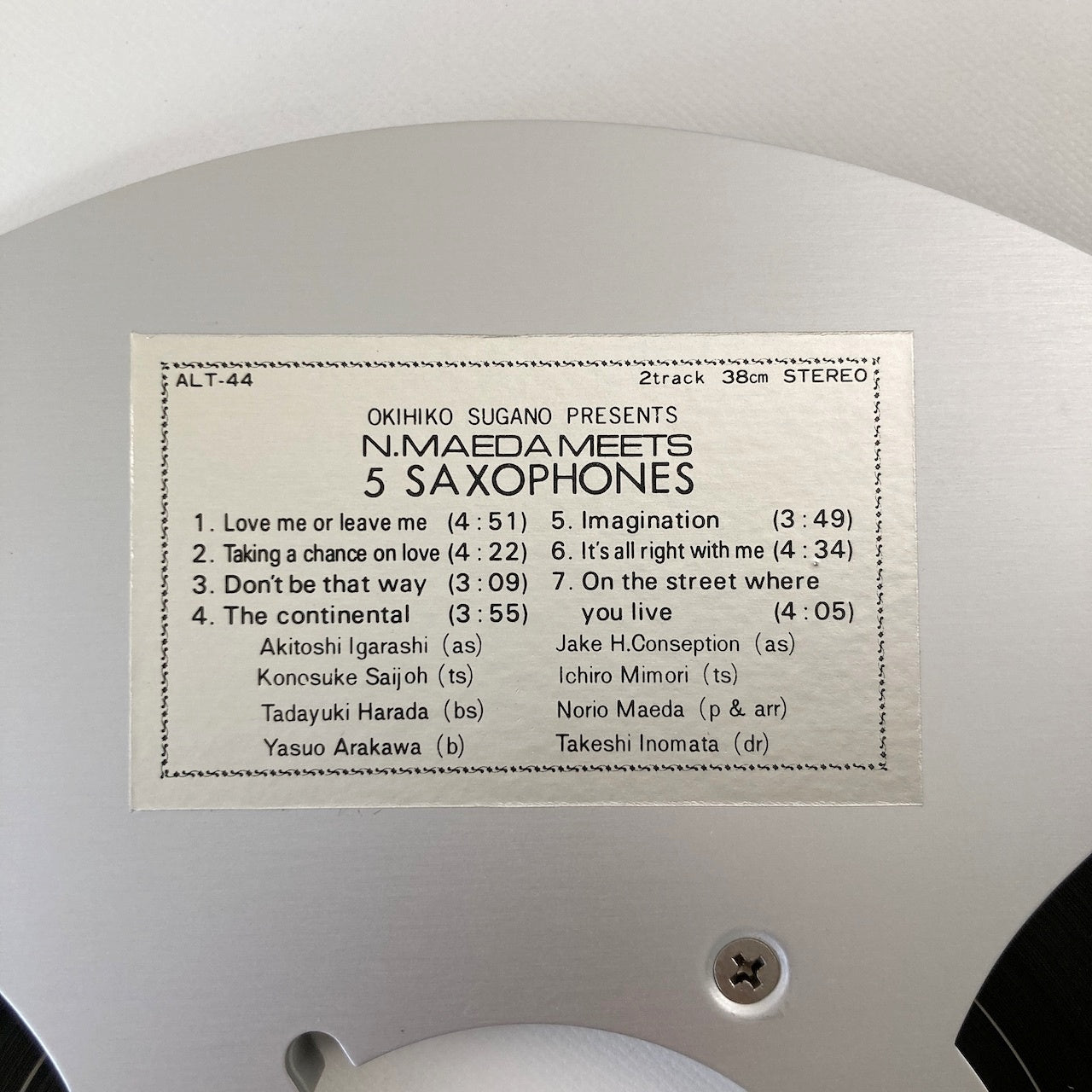 オープンリールテープ / 前田憲男 / NORIO MAEDA MEETS 5 SAXOPHONES / 再生確認済 10号 2TR 38cm/s 2トラック 日本盤 帯・ライナー