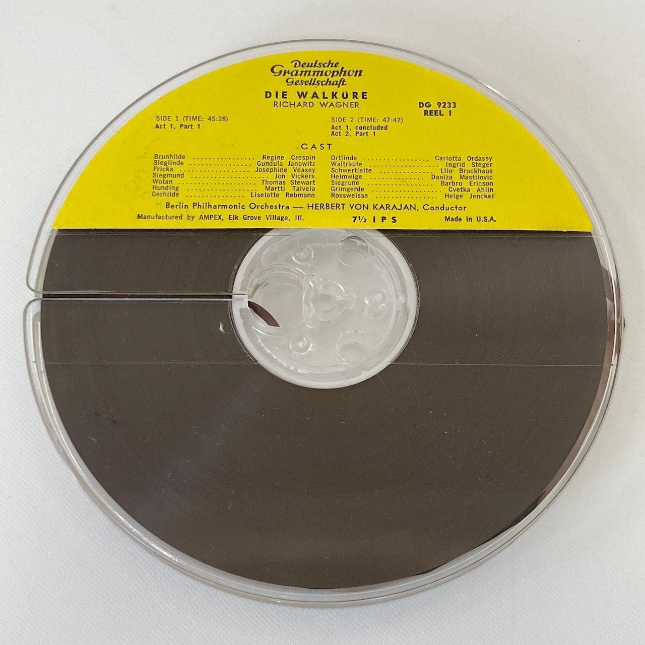 オープンリールテープ / ヘルベルト・フォン・カラヤン / ワーグナー:ワルキューレ / 7号 3本組 19cm/s (7 1/2IPS) 4トラック US盤 ライナー / DGG