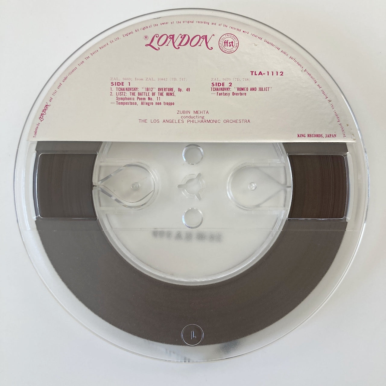 オープンリールテープ / ズービン・メータ / チャイコフスキー:序曲「1812年」 / 7号 19cm/s (7 1/2IPS) 4トラック 日本盤 ライナー / LONDON