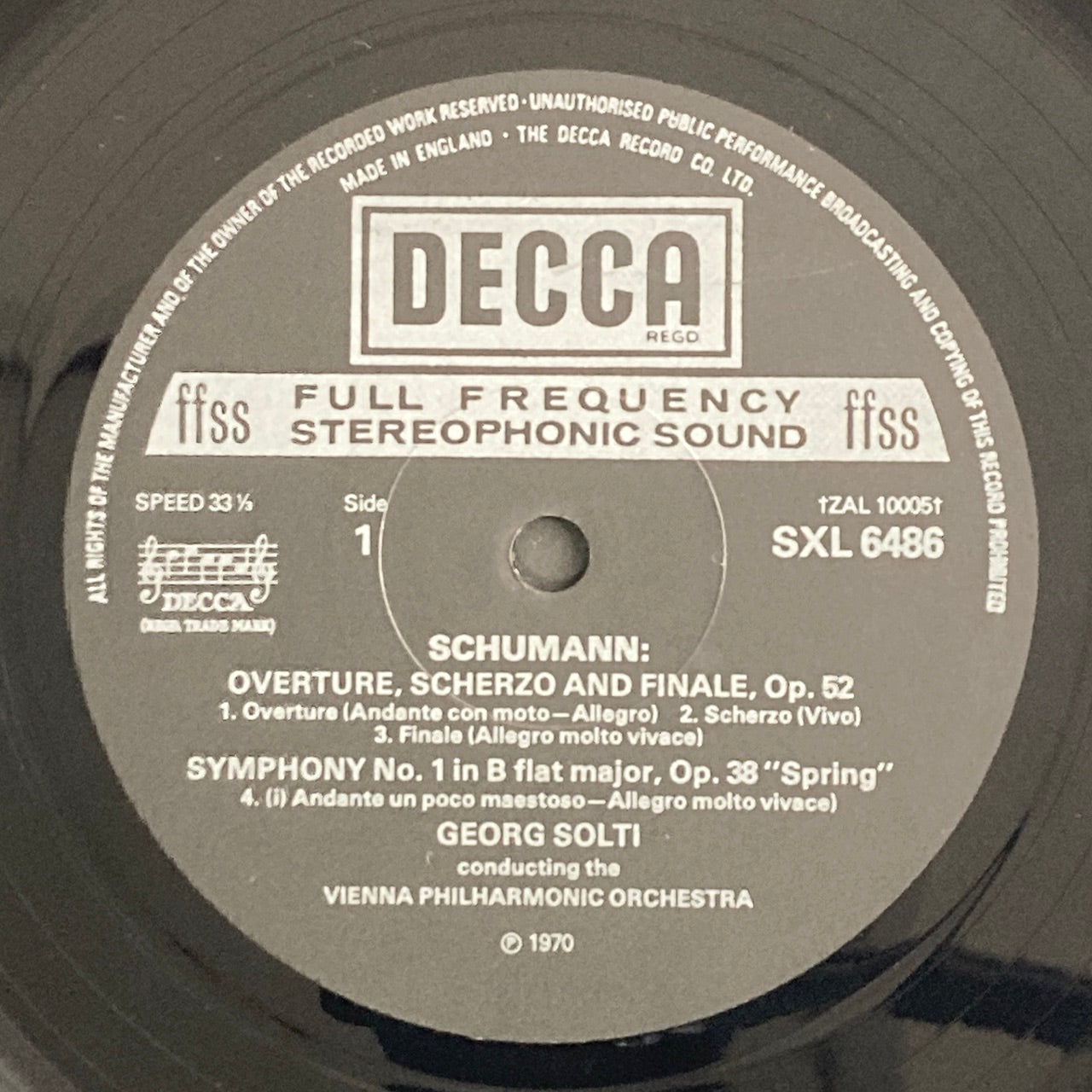 LP/ ゲオルグ・ショルティ / シューマン:交響曲第1番「春」 / UKオリジナル盤 ED4 DECCA CS付 DECCA SXL6486