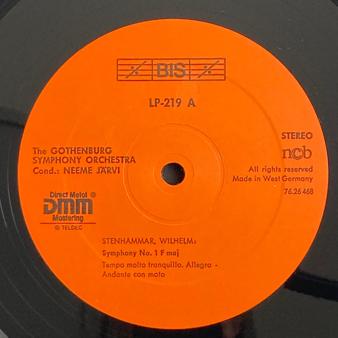 LP/ パワー・ビッグス、ユージン・オーマンディ / ステーンハンマル:交響曲第1番 / ドイツ盤 BIS BISLP219