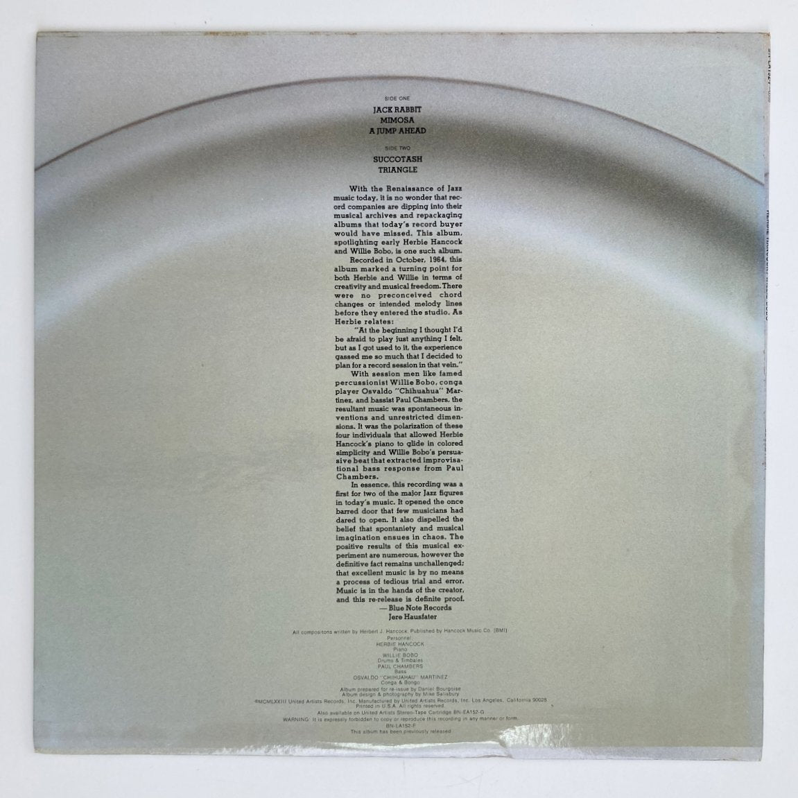 LP/ HERBIE HANCOCK / SUCCOTASH / US盤 青ベタ BLUE NOTE BNLA152F