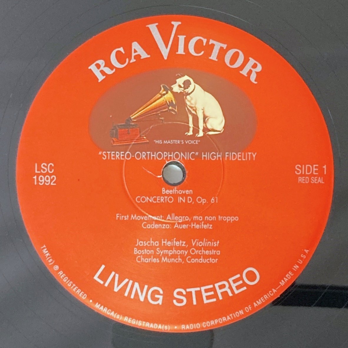 LP/ ハイフェッツ、ミュンシュ / ベートーヴェン:ヴァイオリン協奏曲 / US盤 重量盤 CLASSIC RECORDS RCA VICTOR