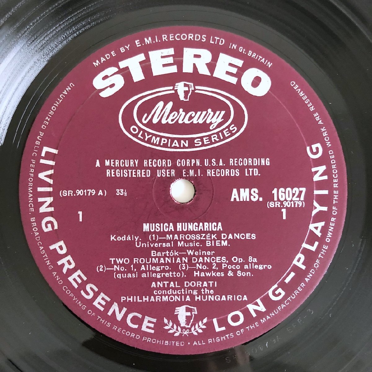 LP/ アンタル・ドラティ / ハンガリー名選集 (コダーイ、バルトーク) / UK盤 オリジナル マルーンラベル CS DECCA AMS16027