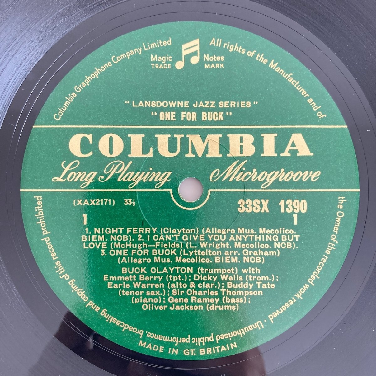 LP/ BUCK CLAYTON / ONE FOR BUCK / バック・クレイトン / UK盤 UKオリジナル(US無し) COLUMBIA 33SX1390