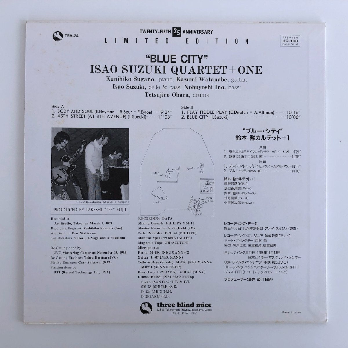LP/ 鈴木勲 / BLUE CITY / ISAO SUZUKI / 国内盤 180g 重量盤 TBM TBM-24