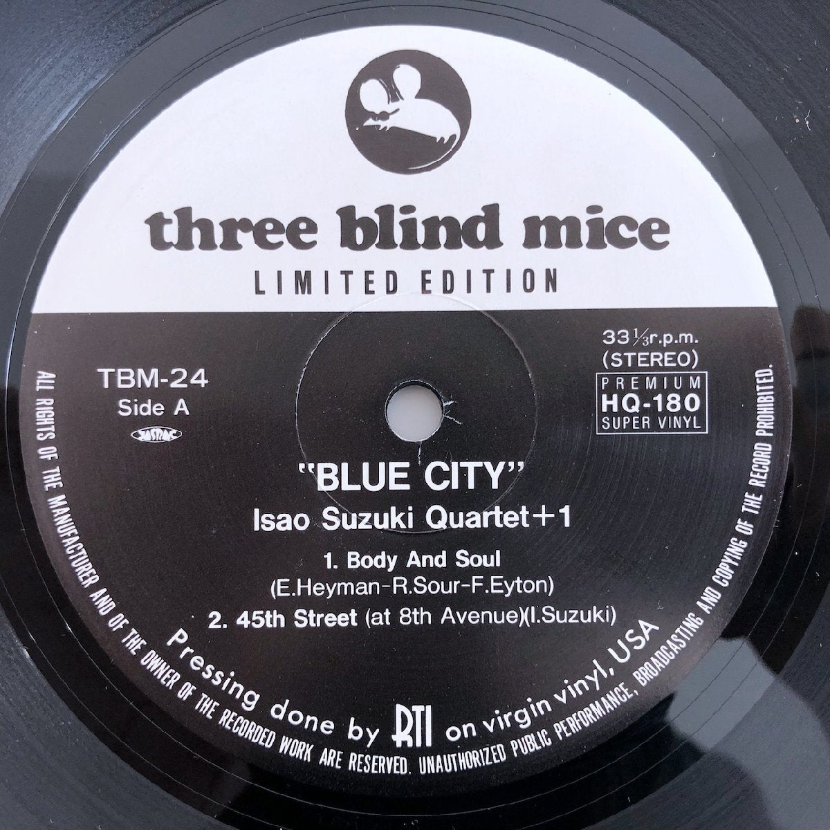 LP/ 鈴木勲 / BLUE CITY / ISAO SUZUKI / 国内盤 180g 重量盤 TBM TBM-24