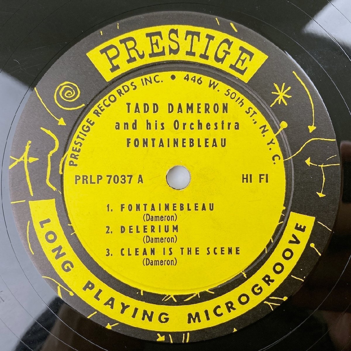 LP/ TADD DAMERON / FONTAINEBLEAU / US盤 オリジナル NYCラベル 深溝 RVG刻印 PRESTIGE PRLP7037