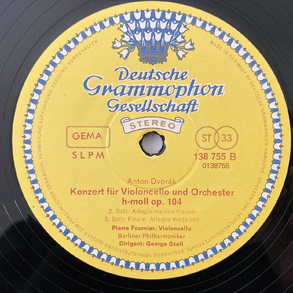 LP/ ピエール・フルニエ、ジョージ・セル / ドヴォルザーク:チェロ協奏曲 / ドイツ盤 チューリップラベル DGG 138755SLPM