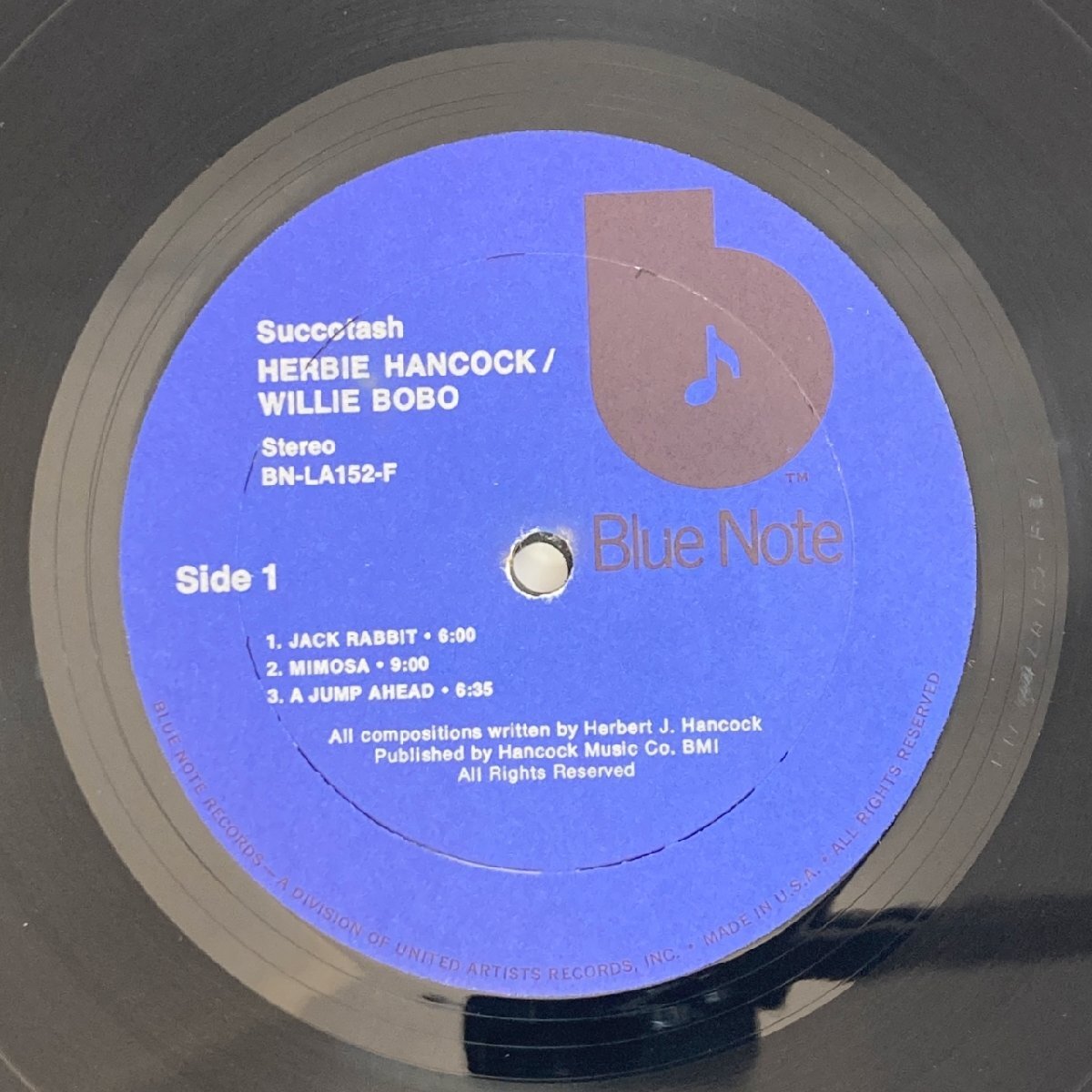 LP/ HERBIE HANCOCK / SUCCOTASH / US盤 青ベタ BLUE NOTE BNLA152F