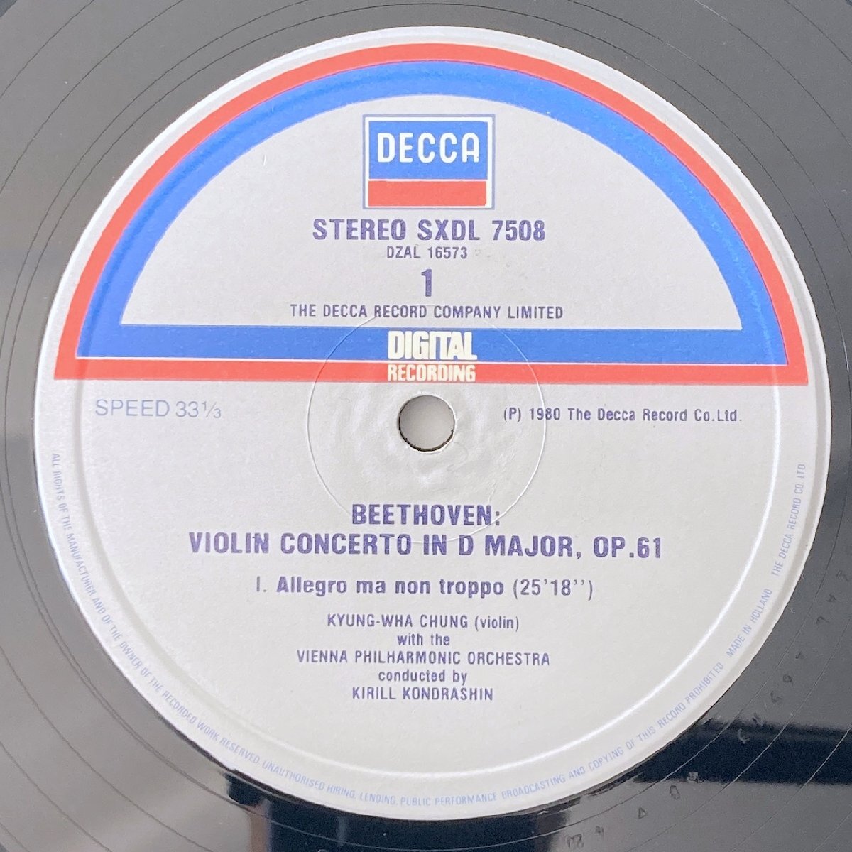 LP/ チョン・キョンファ / ベートーヴェン:ヴァイオリン協奏曲 / UK盤 銀ラベル DIGITAL CS付き DECCA SXDL7508