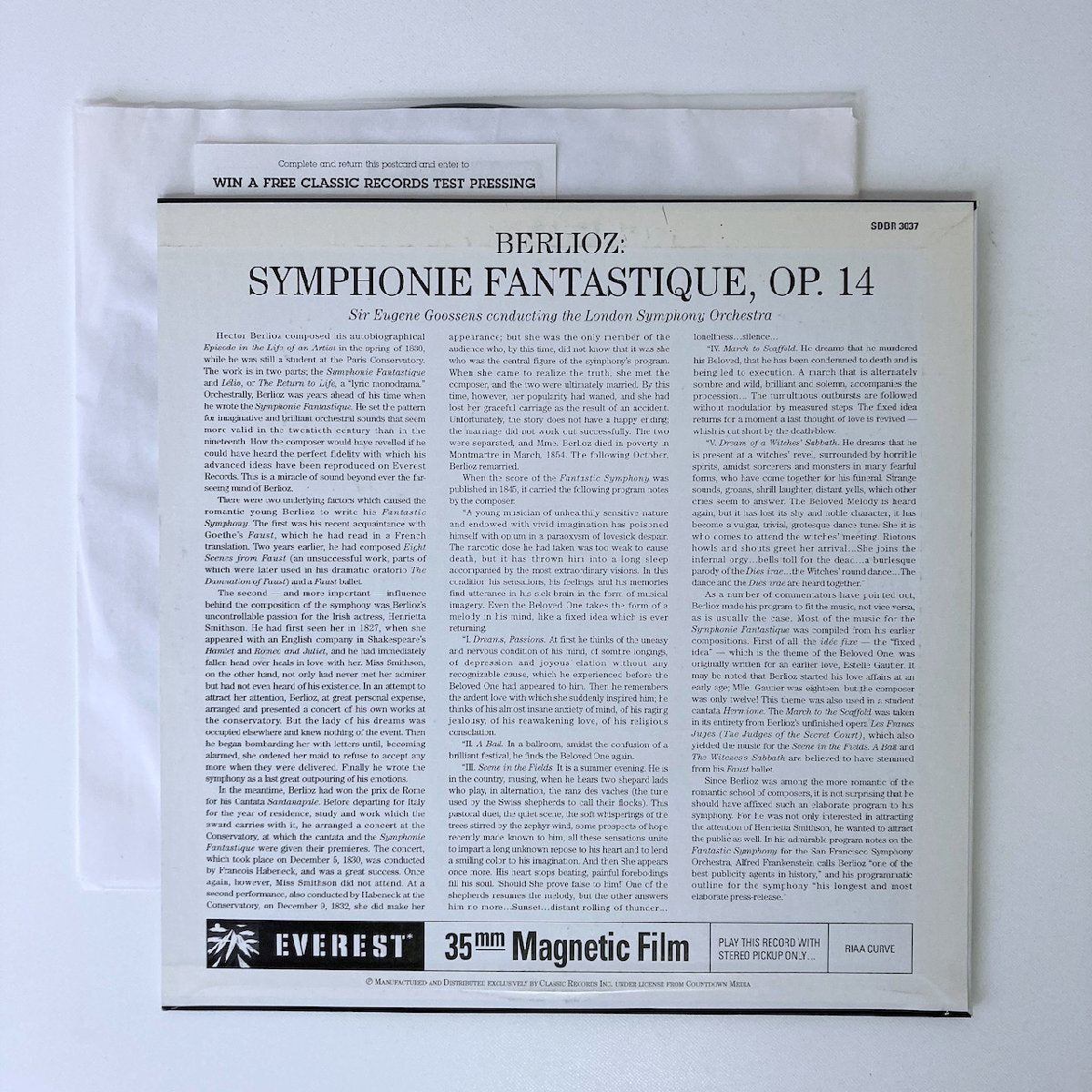 LP/ グーセンス / ベルリオーズ:幻想交響曲 / US盤 重量盤 CLASSIC RECORDS EVEREST