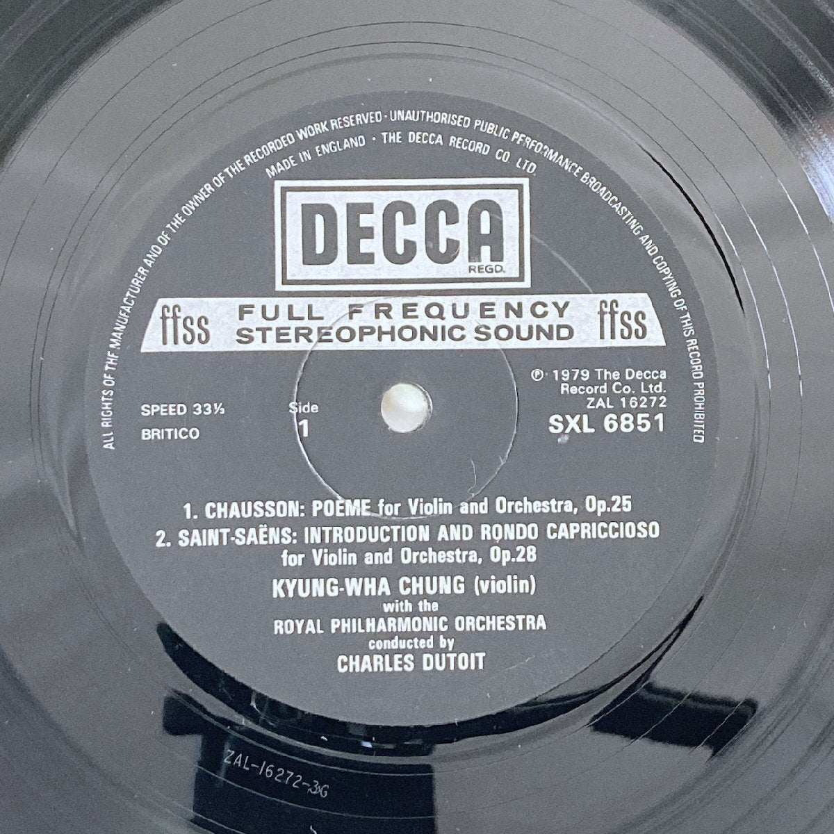 LP/ チョン・キョンファ / フランス・ヴァイオリン作品集 / UK盤 ED4 コーティングJK CS DECCA SXL6851