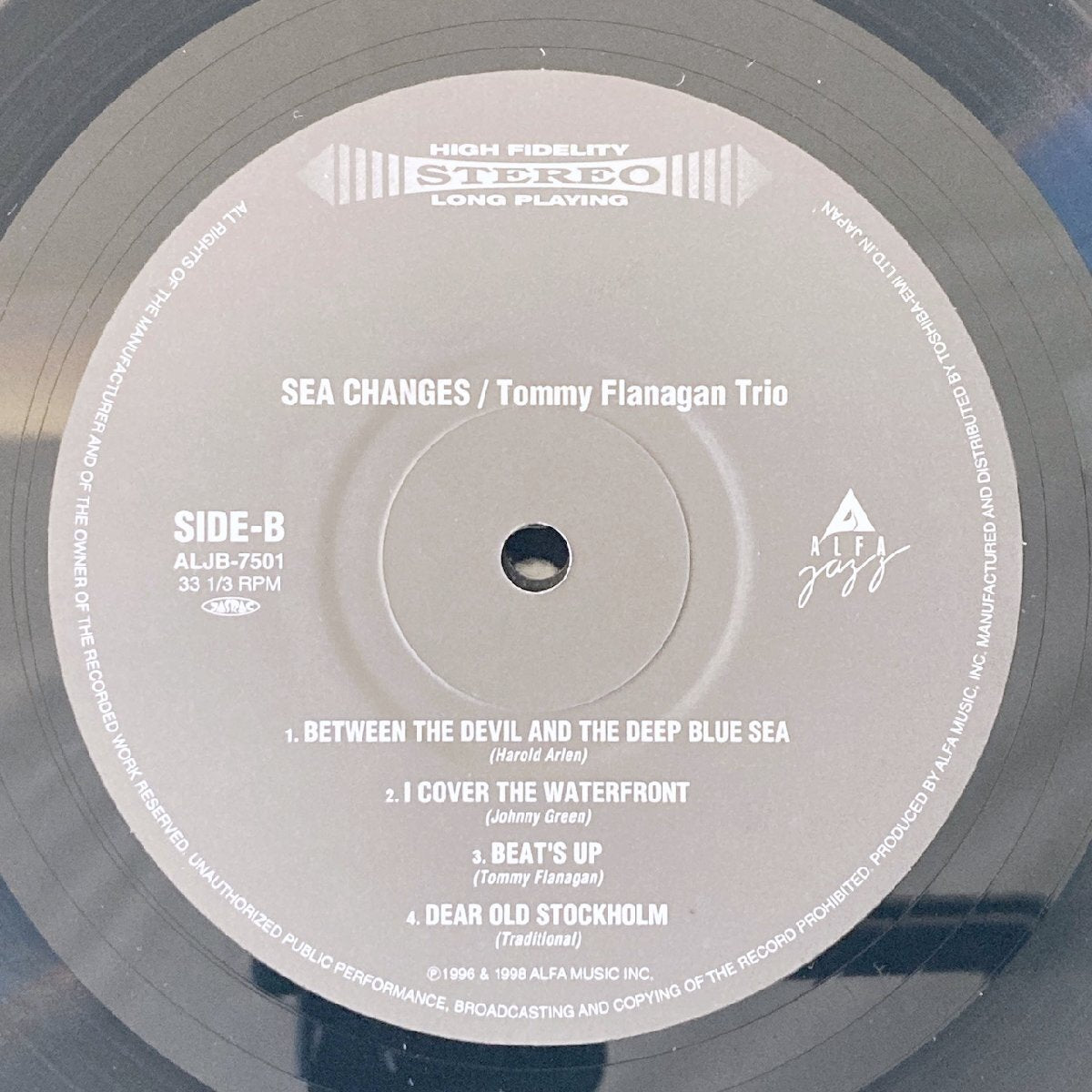 LP/ TOMMY FLANAGAN TRIO / SEA CHANGES / トミー・フラナガン / 国内盤 帯・ライナー ALFA ALJB-7501