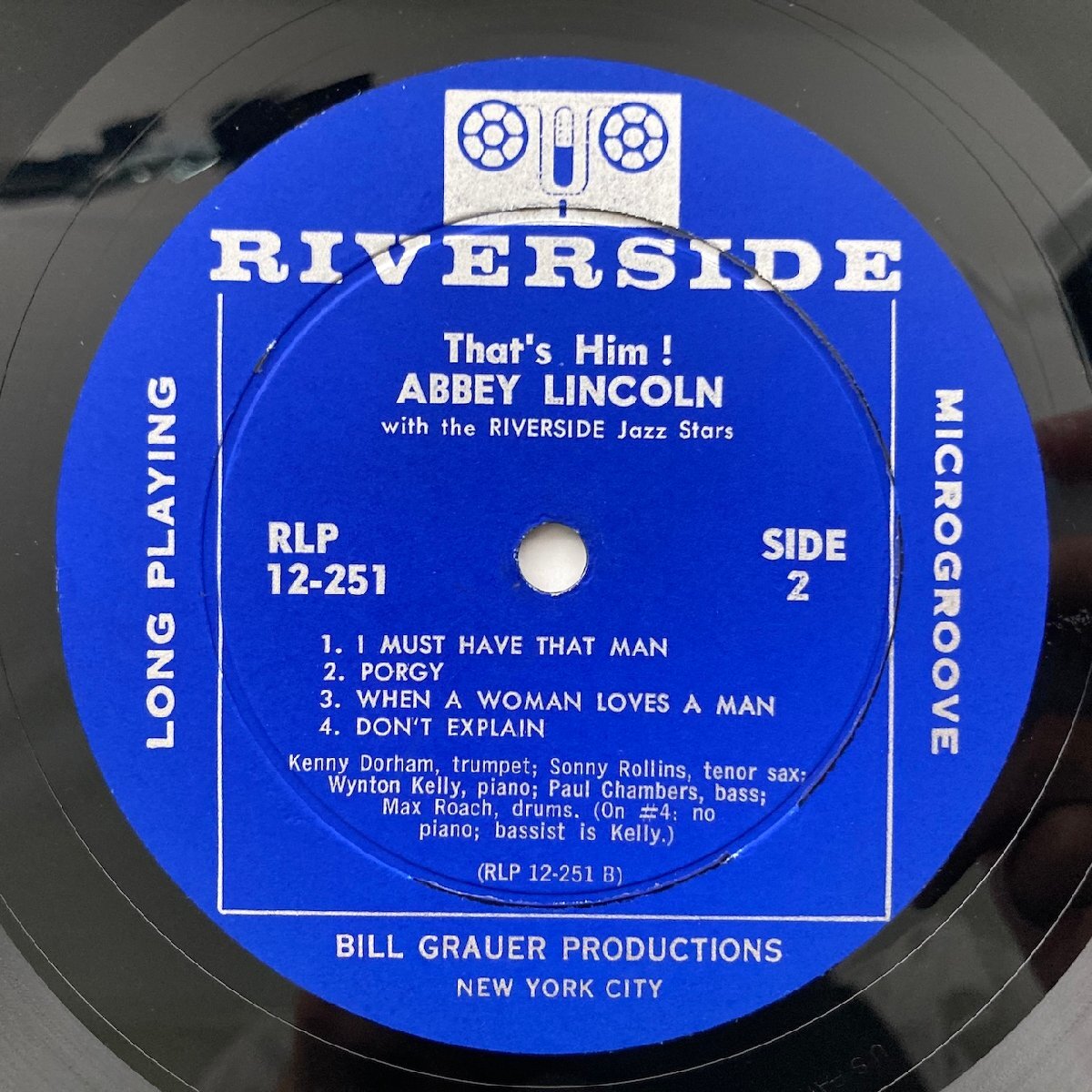 LP/ ABBEY LINCOLN / THAT'S HIM! / アビー・リンカーン / US盤 オリジナル 青大ラベル DG 553W RIVERSIDE RLP12-251