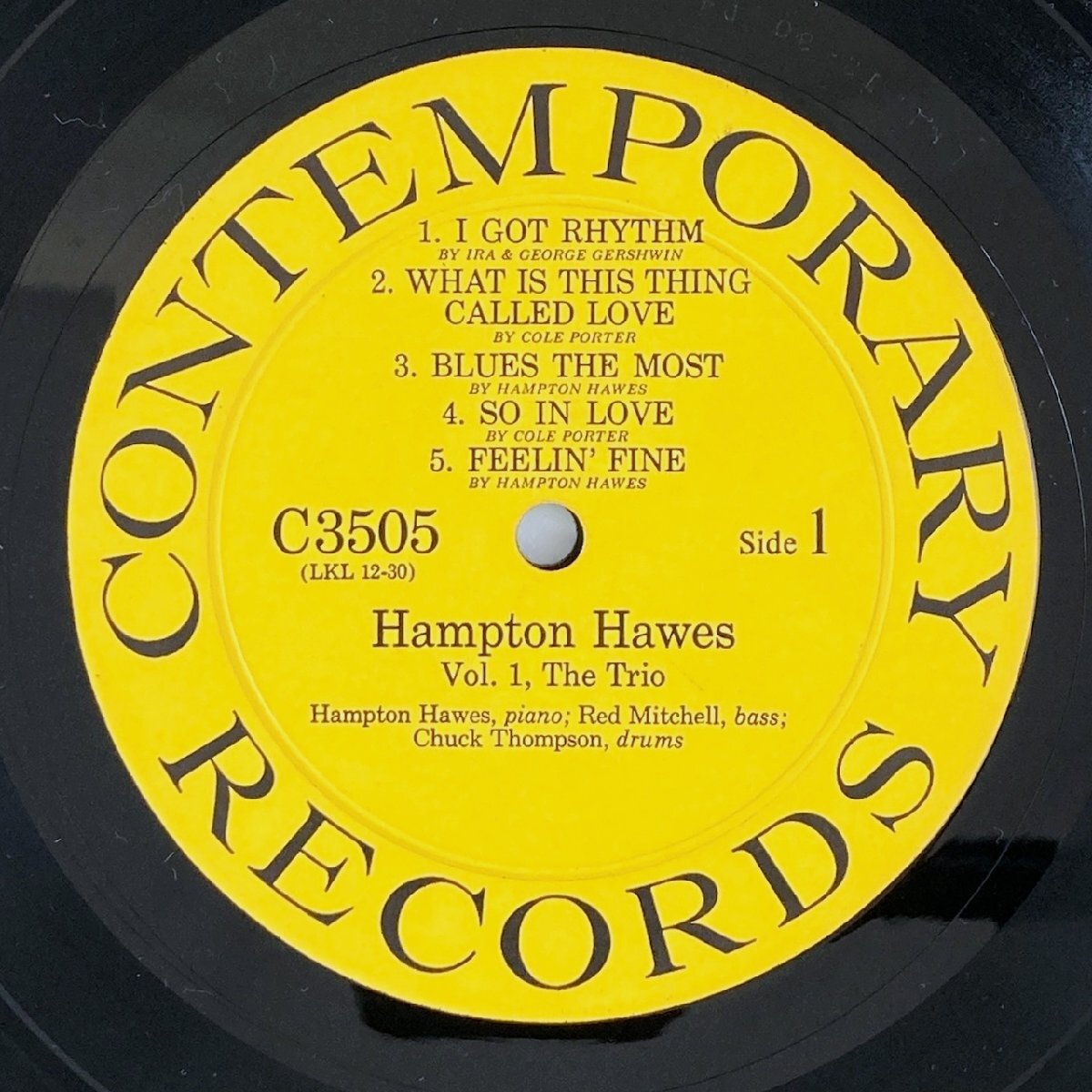 LP/ HAMPTON HAWES / HAMPTON HAWES VOL. 1 / ハンプトン・ホーズ / US盤 黄色ラベル DG 青ジャケ CONTEMPORARY C3505