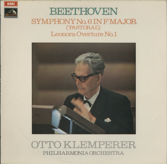 オットー・クレンペラー / ベートーヴェン：交響曲第6番「田園」、序曲「レオノーレ」第1番 / UK盤/EMI/モノクロ切手/コーティングJK