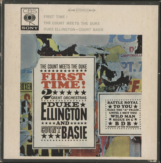 オープンリールテープ COUNT BASIE & DUKE ELLINGTON / FIRST TIME 7号 19cm/s (7 1/2IPS) 4トラック ライナー(ヨレ・シミ)付