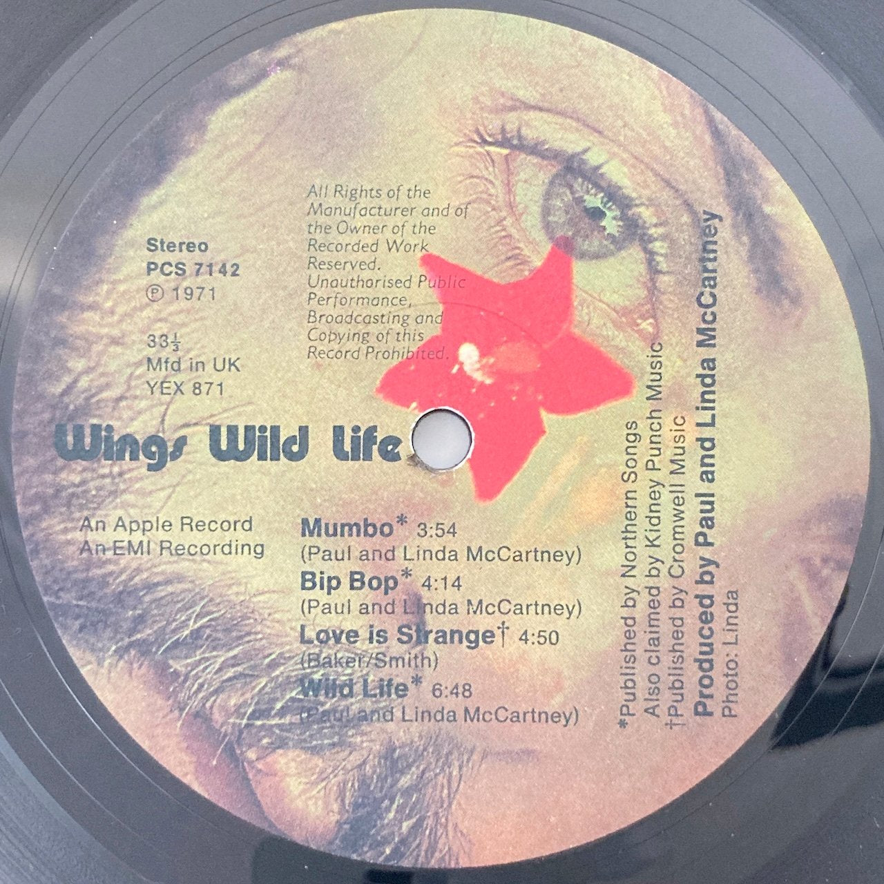 LP/ WINGS / WILD LIFE / ウィングス / UK盤 オリジナル マト11/1 背絞りジャケ 黄スリーヴ APPLE PCS7142