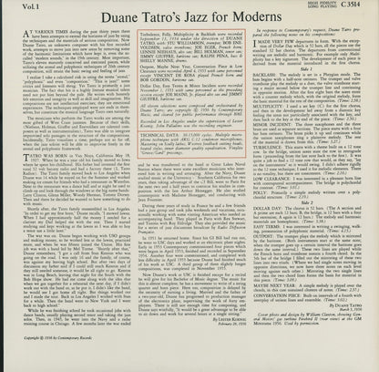 LP/ DUANE TATRO / DUANE TATRO'S JAZZ FOR MODERNS / US盤/直輸入/WAVE JAZZ CLASSICS/COMTEMPORARY/ライナー付き