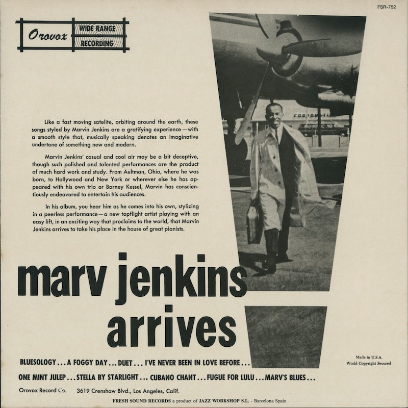 LP/ MARV JENKINS / ARRIVES / スペイン盤/FRESH SOUND/OROVOX