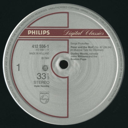 LP/ ジョン・ウィリアムス / プロコフィエフ：組曲「ピーターと狼」/ チャイコフスキー：組曲「くるみ割り人形」 / オランダ直輸入盤 インサート・日本語ライナー帯(書込)付 DIGITAL PHILIPS 20PC-133(412556-1)