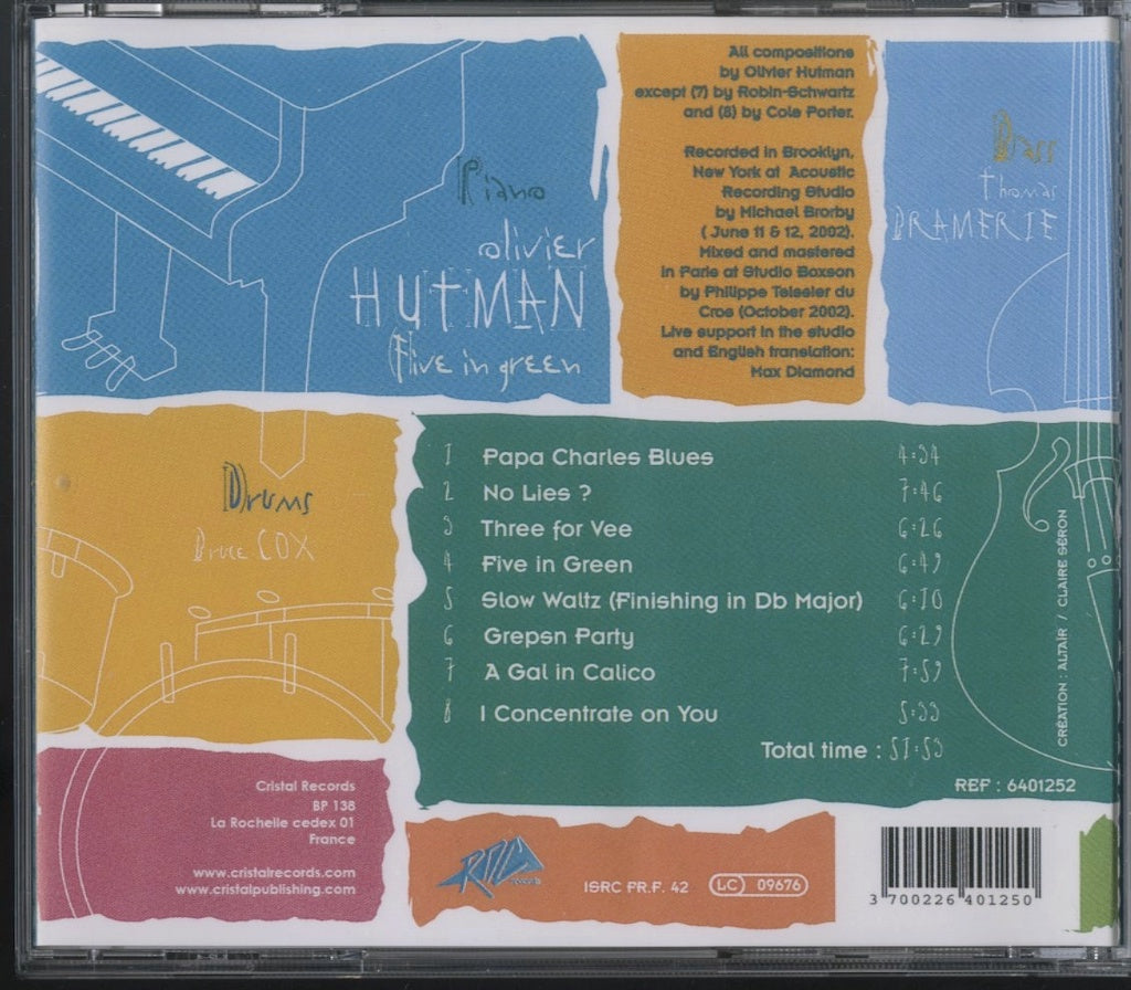 CD / OLIVER HUTMAN / FIVE IN GREEN / 輸入盤 ピアノトリオ REP6401252