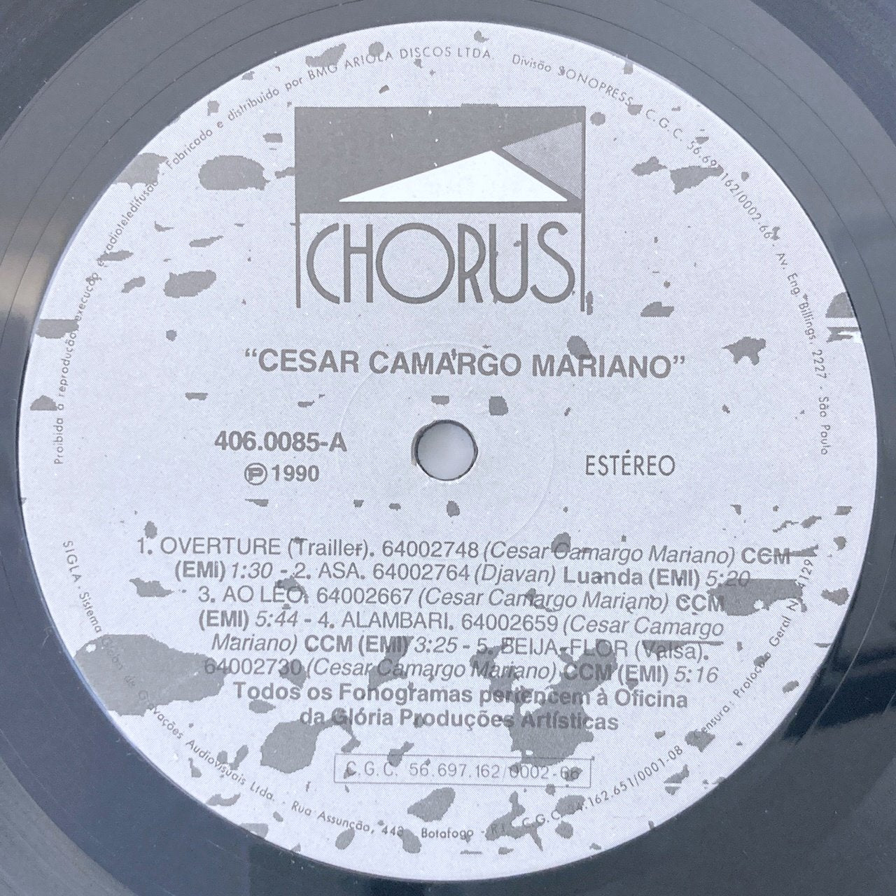 LP/ CESAR CAMARGO MARIANO / CESAR CAMARGO MARIANO / セザル・カマルゴ・マリアーノ / ブラジル盤 CHORUS ESTUDIO 4060085