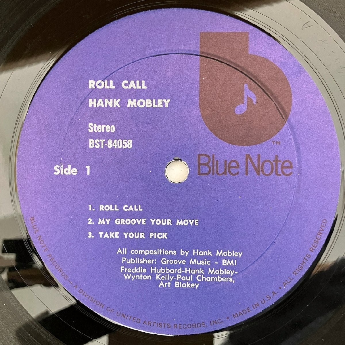LP/ HANK MOBLEY / ROLL CALL / ハンク・モブレー / US盤 黒音符 RVG STEREO CS BLUE NOTE BST84058