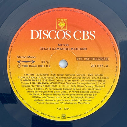 LP/ CESAR CAMARGO MARIANO / MITOS / セザル・カマルゴ・マリアーノ / ブラジル盤 ライナー CBS 231.077