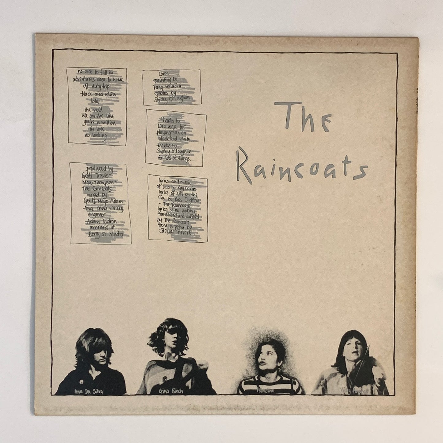 LP/ THE RAINCOATS / THE RAINCOATS / レインコーツ / UK盤 ROUGH TRADE ROUGH3