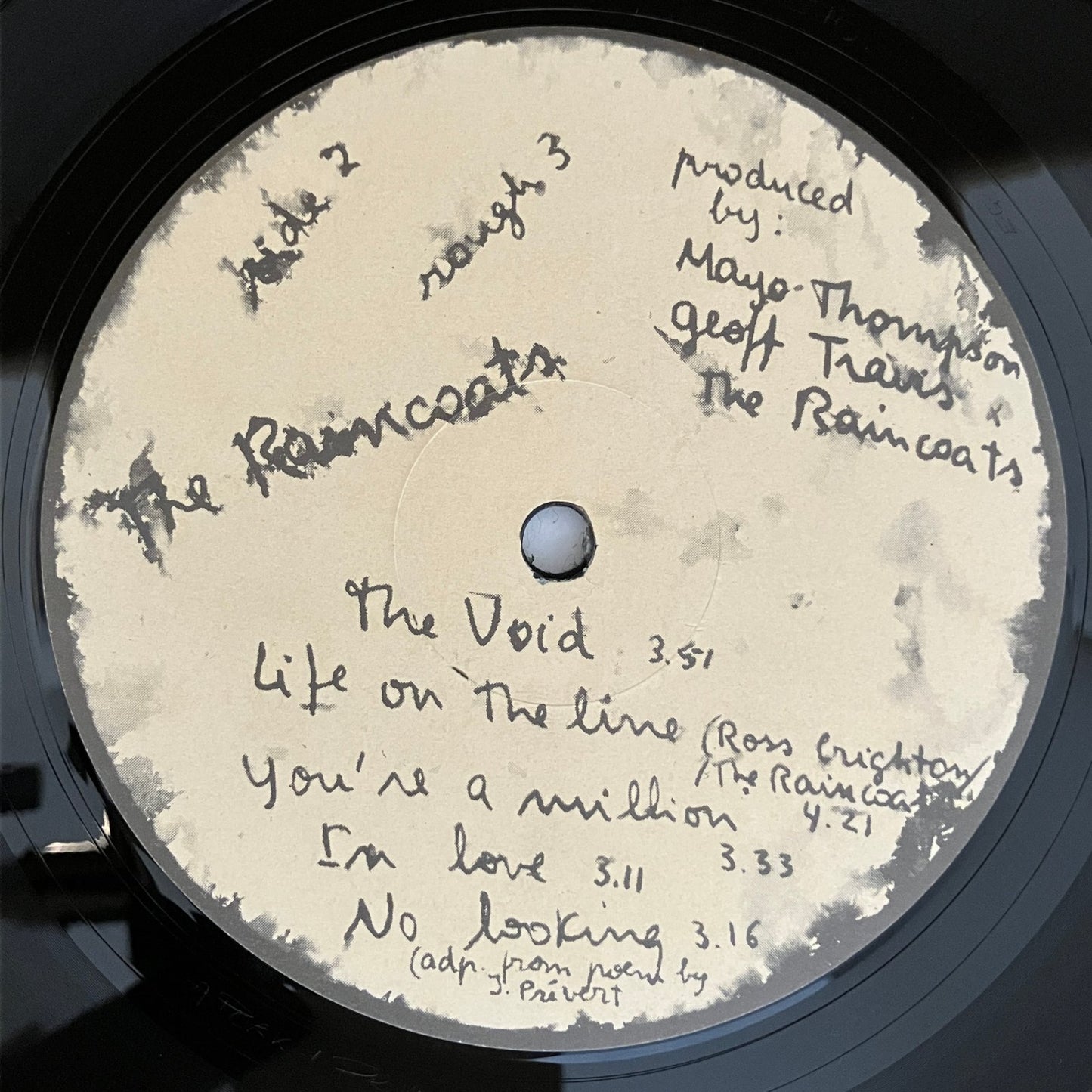LP/ THE RAINCOATS / THE RAINCOATS / レインコーツ / UK盤 ROUGH TRADE ROUGH3