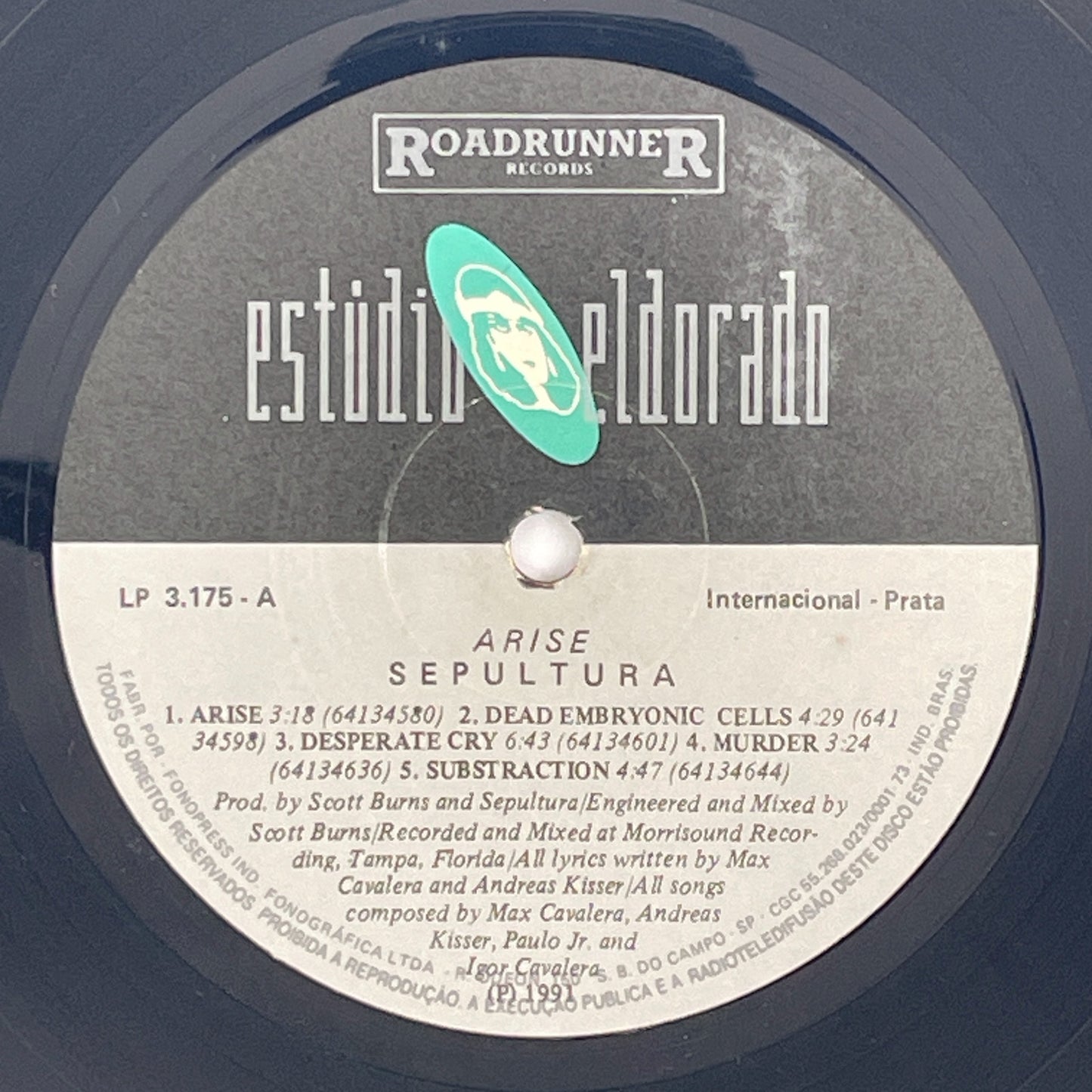 LP/ SEPULTURA / ARISE / セパルトゥラ / ブラジル盤 オリジナル 限定版ジャケ ESTUDIO LP3.175