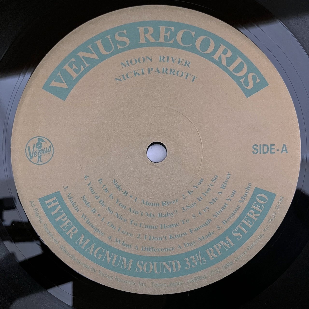 LP/ NICKI PARROTT / MOON RIVER / ニッキ・パロット / 国内盤 200g 重量盤 帯・ライナー VENUS TKJV-19194