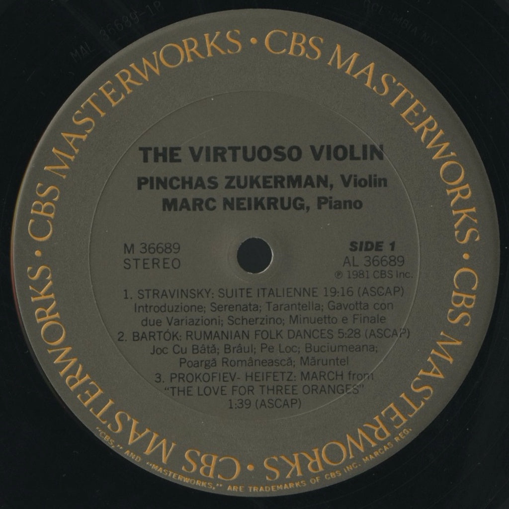ズッカーマン / VIRTUSO VIOLIN US盤/CBS