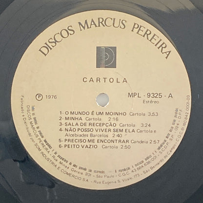 LP/ CARTOLA / CARTOLA / カルトーラ / ブラジル盤 オリジナル、コーティングJK CS DISCOS MARCUS PEREIRA