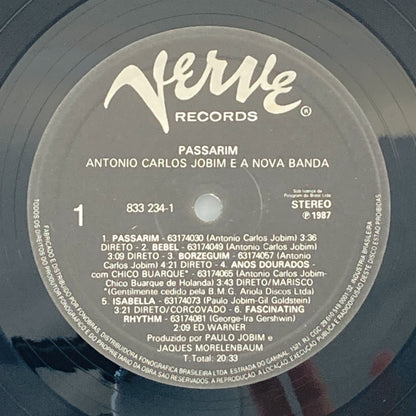 LP/ ANTONIO CARLOS JOBIM / PASSARIM / アントニオ・カルロス・ジョビン / ブラジル盤 オリジナル インナー VERVE